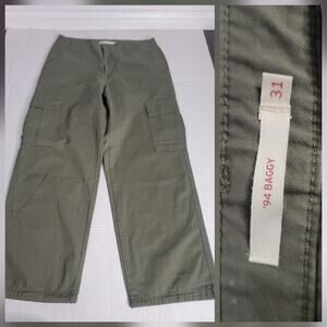 Levi's '94 Baggy Pants Women's SZ 31 Wide Leg Drapey Cargo Green